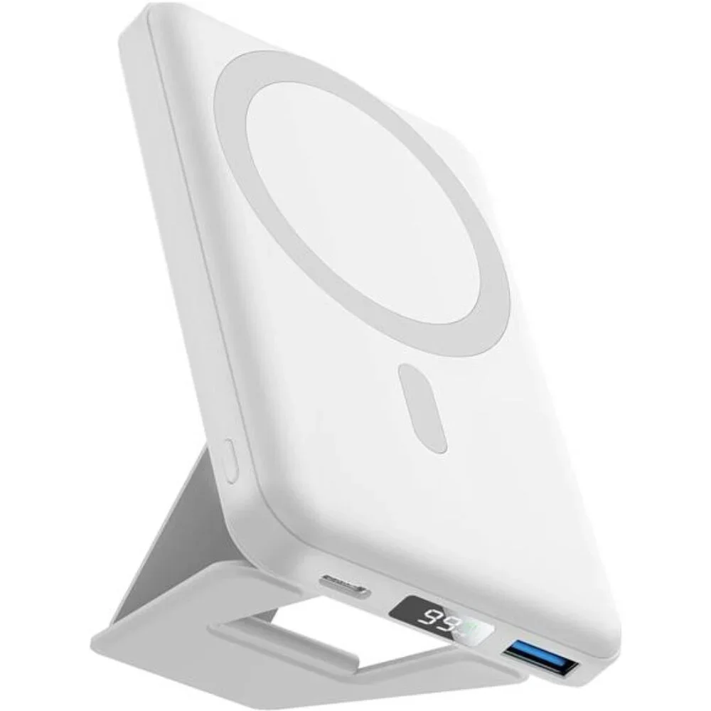 Magnetic Power Bank,10000mAh Foldable Wireless Portable Charger with USB-C Cable